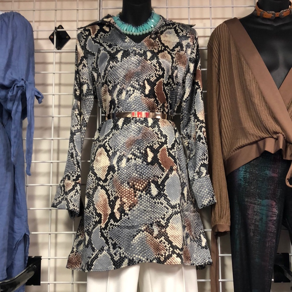 Snake print long sleeve top